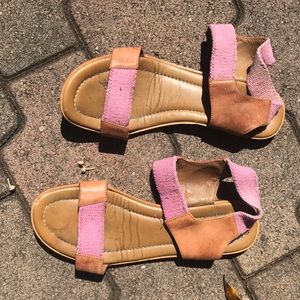 Rachel Comey Pink and Leather Flat Sandals